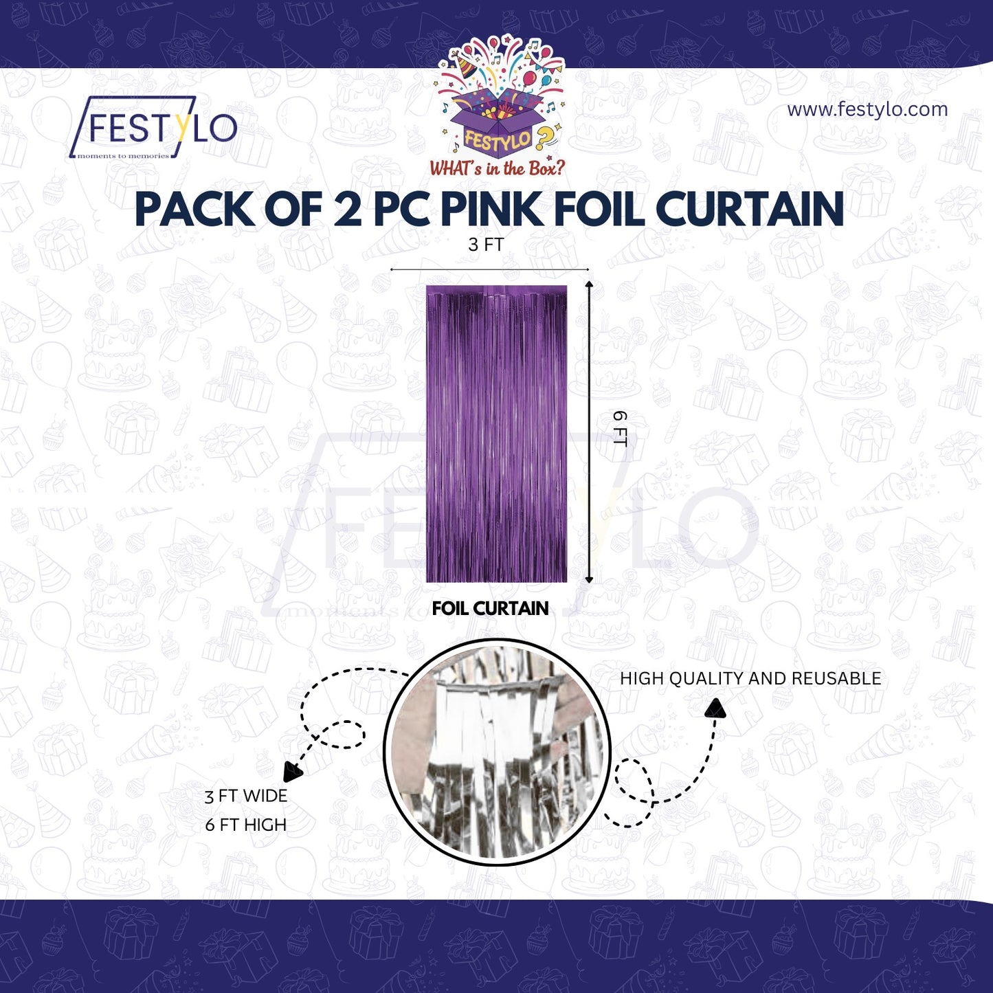 Rainbow Theme  Golden Banner With Purple Frill Party Combo