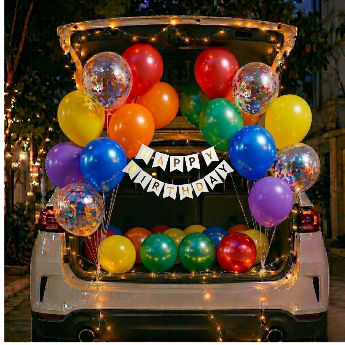 Car Birthday Decoration Combo – 29 Pcs | Multicolour