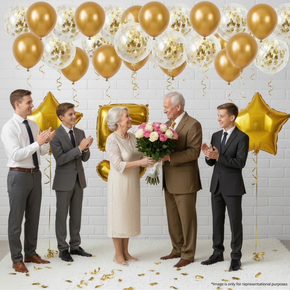 Golden 50th Birthday Decoration Set (16 pcs)