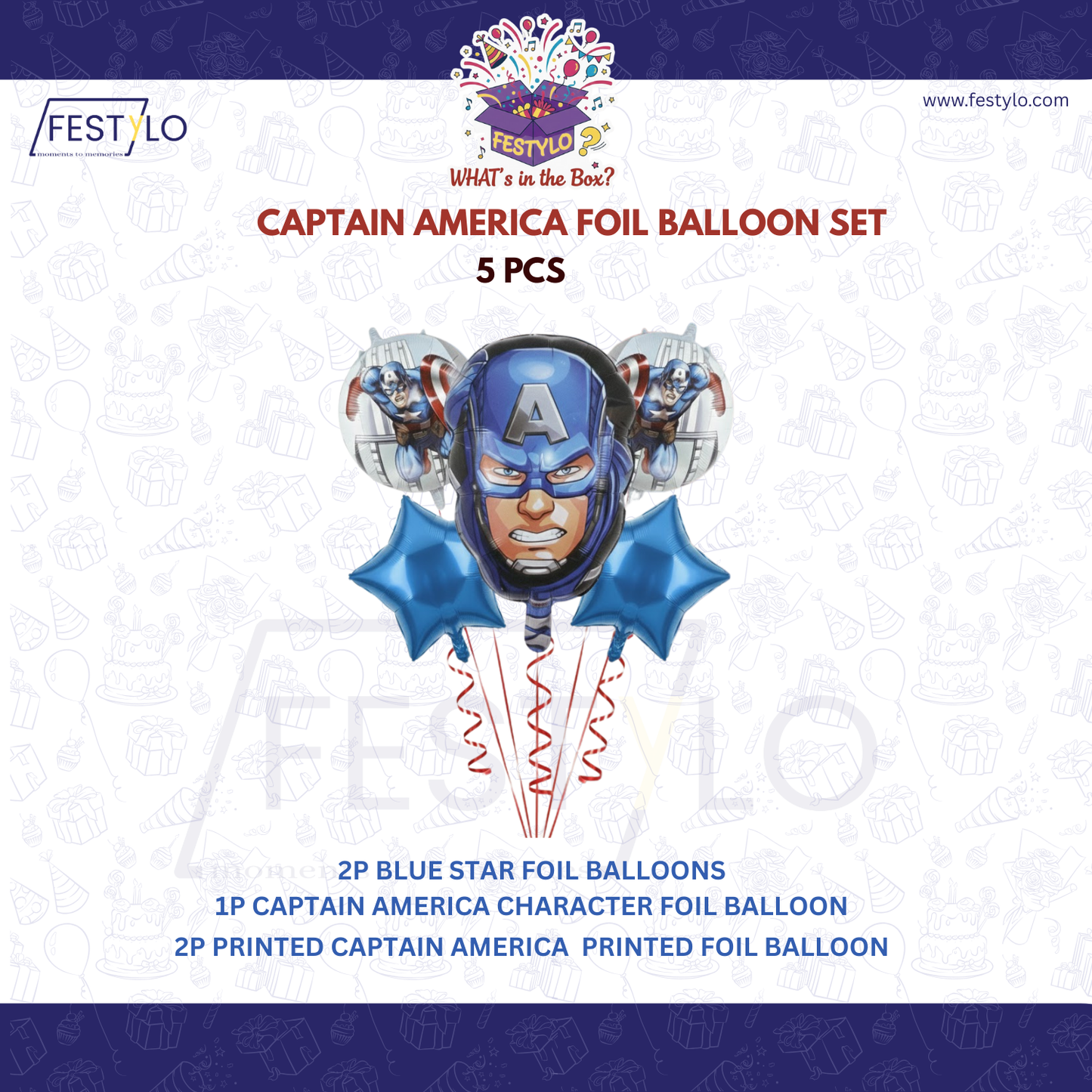 Captain America 5 pcs Foil Balloons