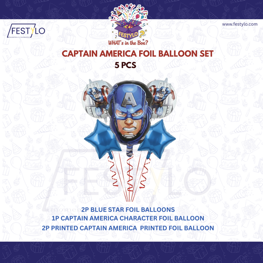 Captain America 5 pcs Foil Balloons