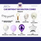 Car Birthday Decoration Combo – 31 Pcs | Purple & White