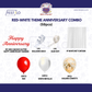 Red White Theme Anniversary Decoration Combo – 59 Pcs