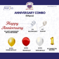 1st Anniversary Decoration Combo Kit (64 Pcs) – Red, White & Gold Balloon Decoration Set