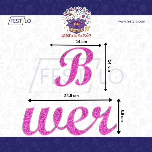 Pink Glitter Baby Shower Decor