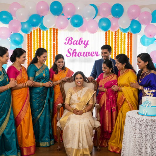 Pink Glitter Baby Shower Decor