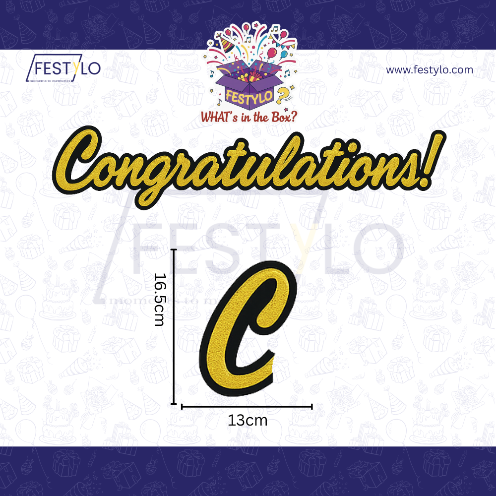 Gold Congratulations Banner With Black
