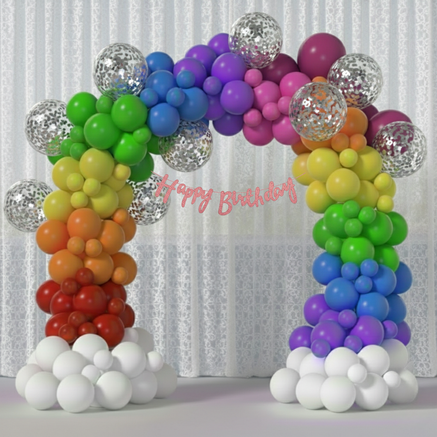 Rainbow Theme Party Decoration Combo Kit (114 Pcs)