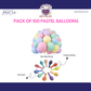 Pastel Balloon Pack of 100pcs (mix)