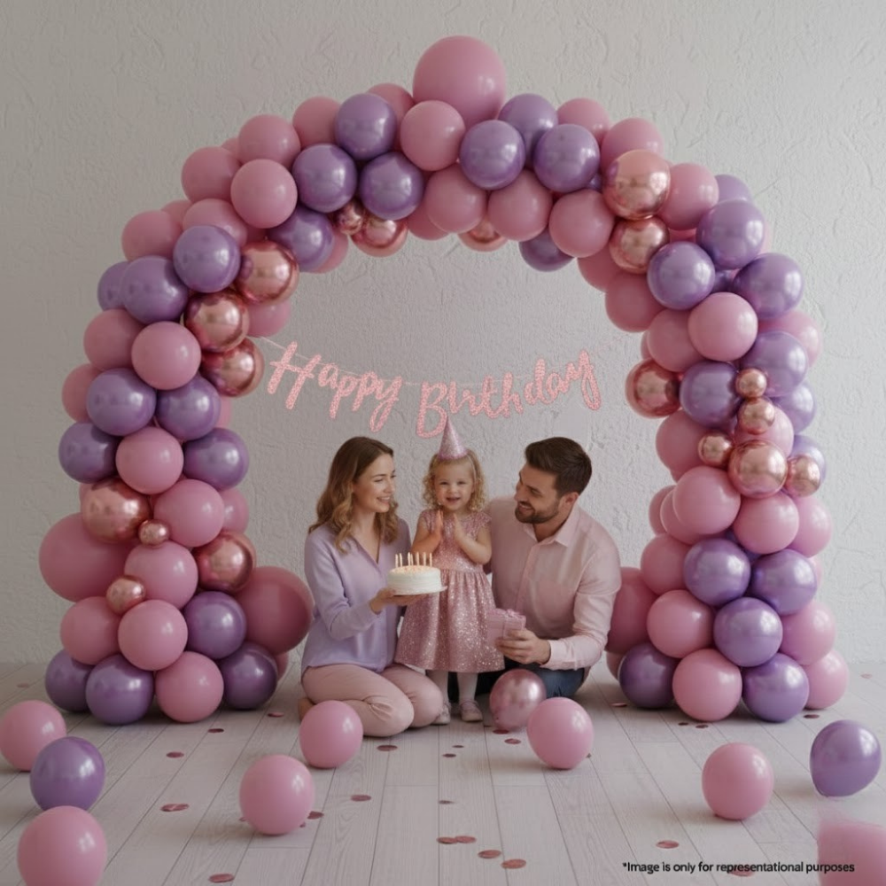 Pastel Rose Birthday Balloon Set (60 pcs)