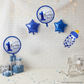 Blue First Birthday 5 pcs Foil Balloons