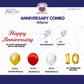10th Anniversary Decoration Combo Kit (65 Pcs) – Red, White & Gold Balloon Decoration Set
