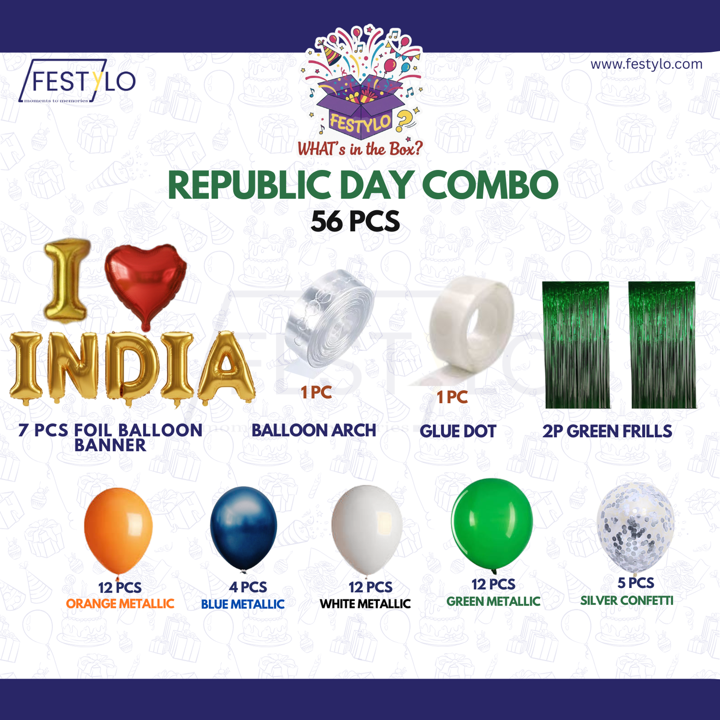 I Love India Decor (56 pcs)