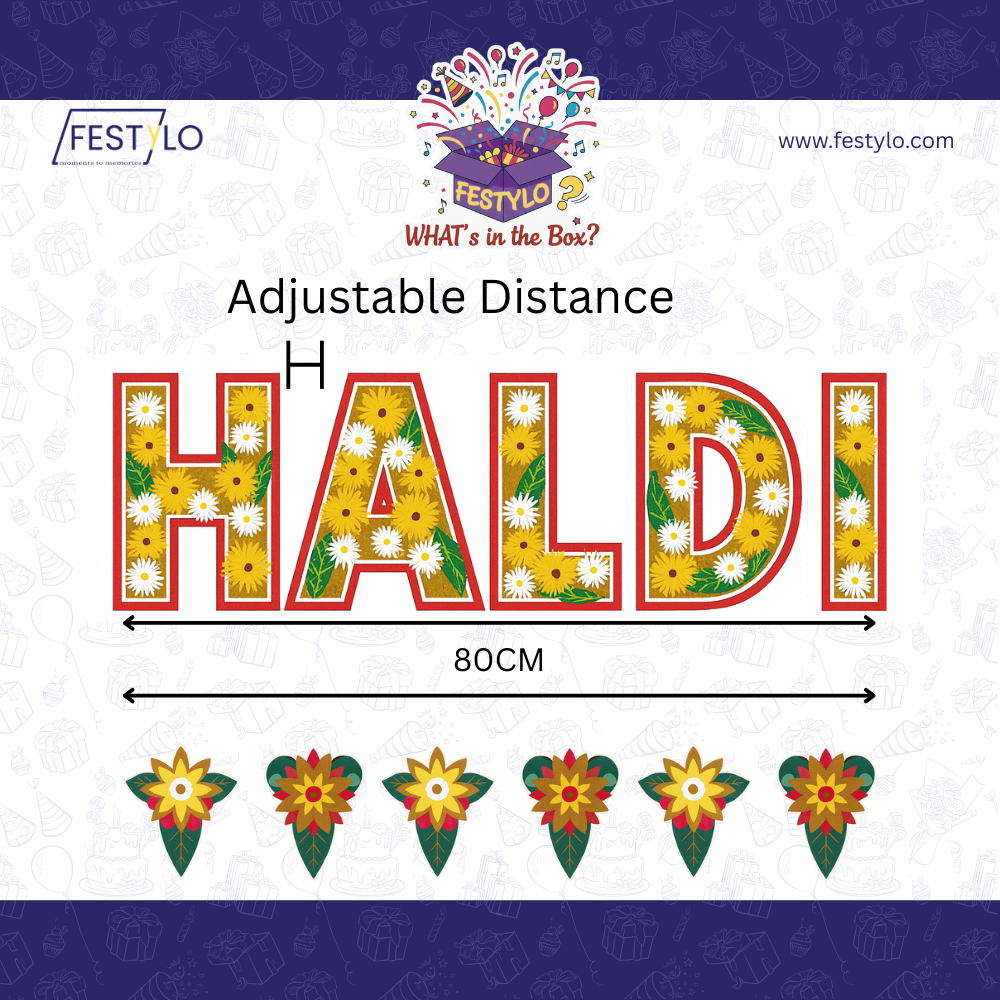 Haldi Ceremony Floral Banner Set