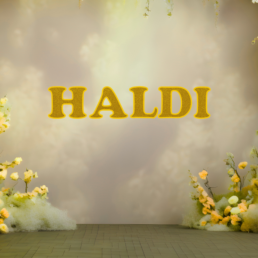 Golden Haldi Banner Decoration Set
