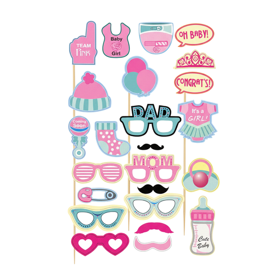 Pink Baby Shower Props Kit