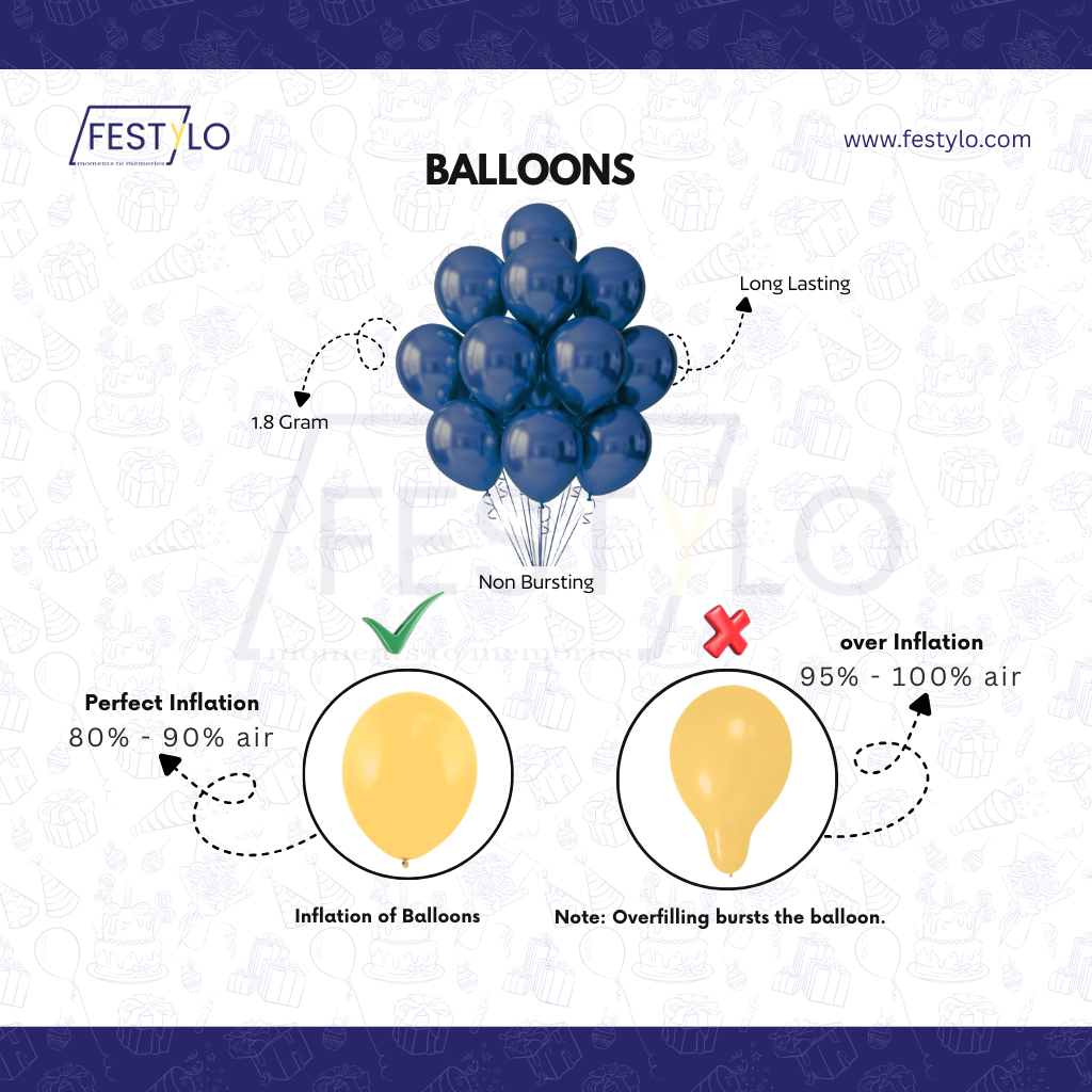 Blue Silver Birthday Balloon Combo (85 pcs)