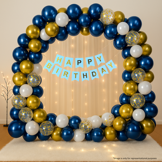 Blue Metallic Birthday Combo (44 pcs)