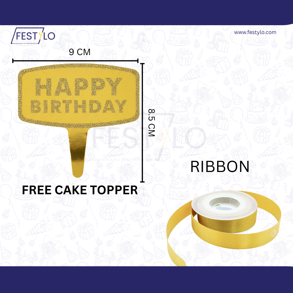 Golden Cursive Birthday Banner Set