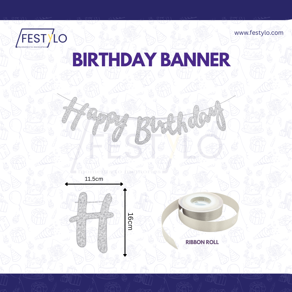 Purple Silver Birthday Decor Kit (44 pcs)