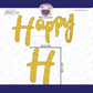 Golden Cursive Birthday Banner Set