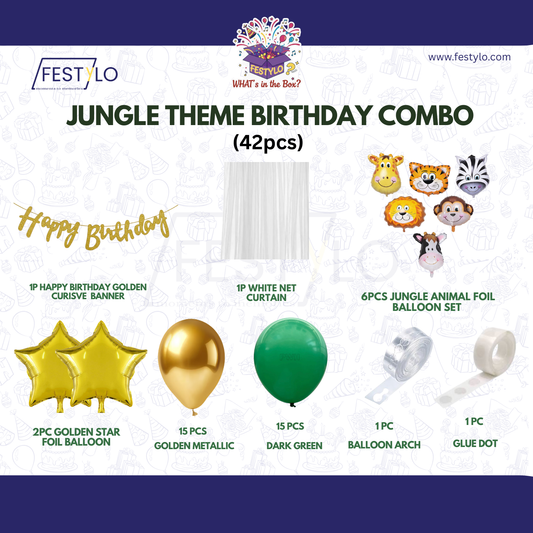 Jungle Birthday Decoration Combo