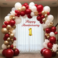 1st Anniversary Decoration Combo Kit (64 Pcs) – Red, White & Gold Balloon Decoration Set