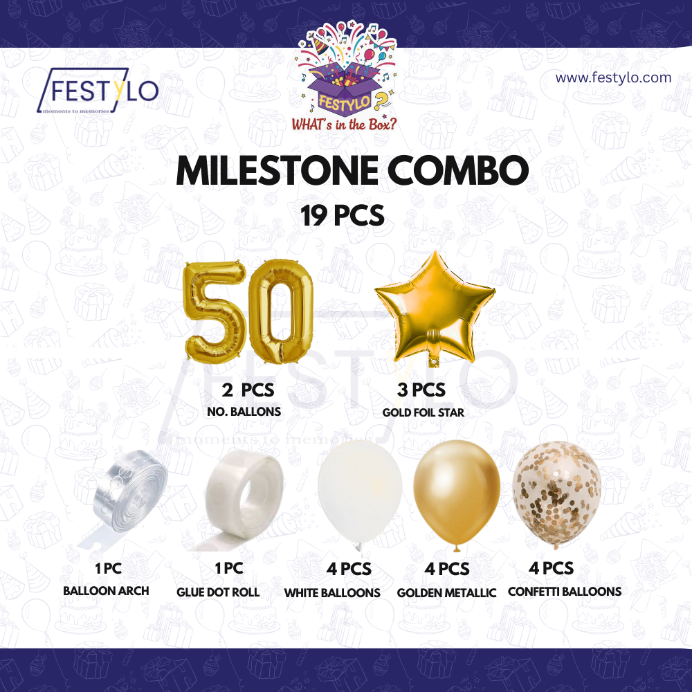 Golden Jubilee Birthday Decoration Set (19 pcs)