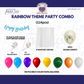 Rainbow Theme Blue Banner with Golden confetti Decoration Kit (114 Pcs)