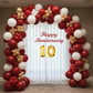 10th Anniversary Decoration Combo Kit (65 Pcs) – Red, White & Gold Balloon Decoration Set