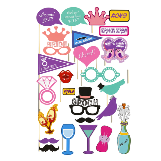 Wedding Photo Booth Props Kit