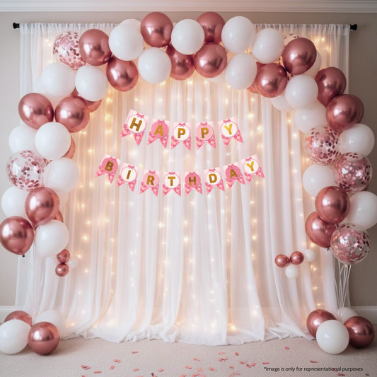 Rose Gold Birthday Decoration Kit (47 pcs)