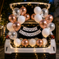Car Birthday Decoration Combo – 29 Pcs | Rose Gold & White