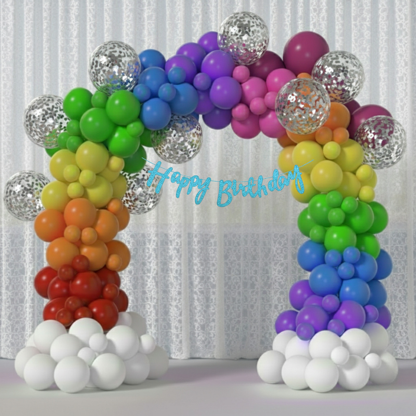 Rainbow Theme Party Decoration Combo Kit (114 Pcs)