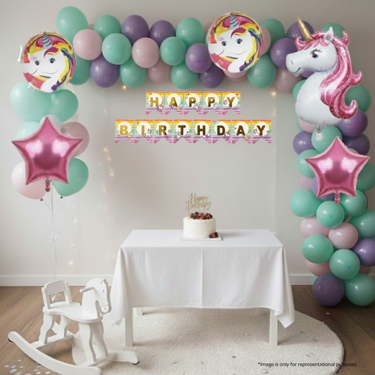Unicorn Pastel Birthday Decoration Kit (38 pcs)