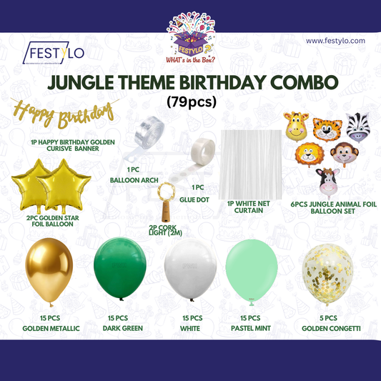 Premium Jungle Birthday Combo (79 Pcs)