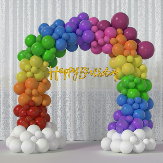 Rainbow Theme  Black & Golden Banner Party Combo