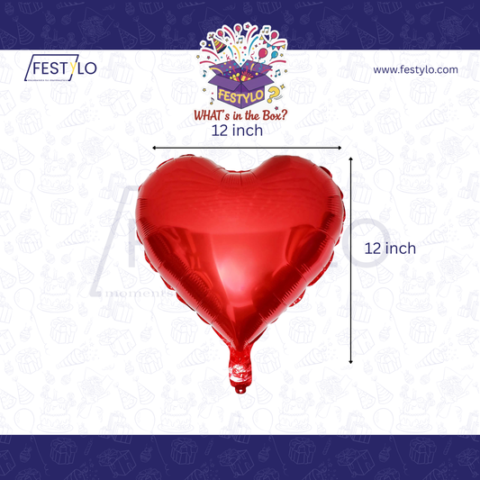 Red Heart Foil Balloon