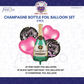 Champagne Bottle Birthday 5 pcs Foil Balloons