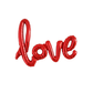 Red Love Cursive Foil Balloon Banner
