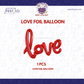 Red Love Cursive Foil Balloon Banner