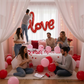 Red Love Cursive Foil Balloon Banner