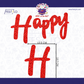 Red Cursive Birthday Banner Decor