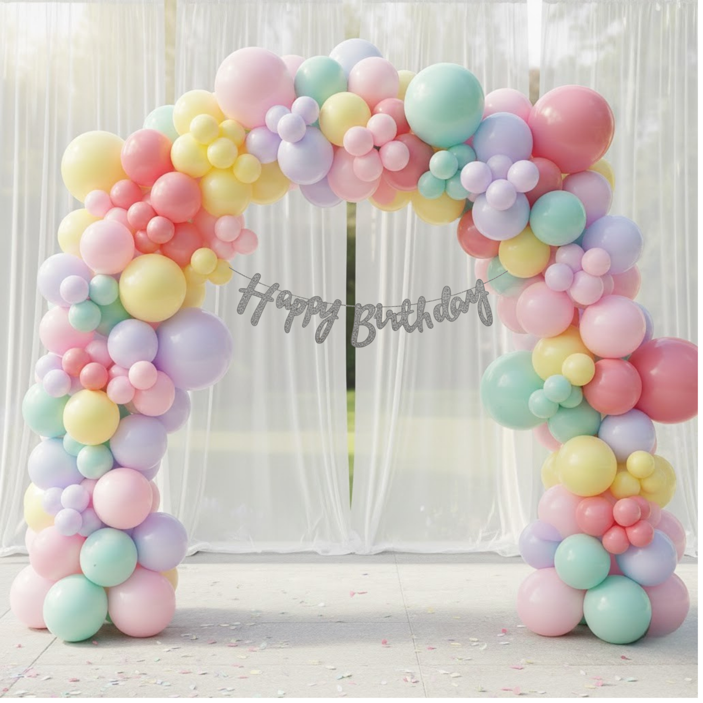 Pastel Birthday Decoration Glitter Combo
