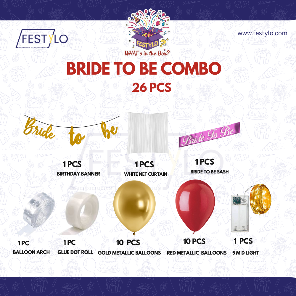 Golden Bride To Be Party Set (26 pcs)
