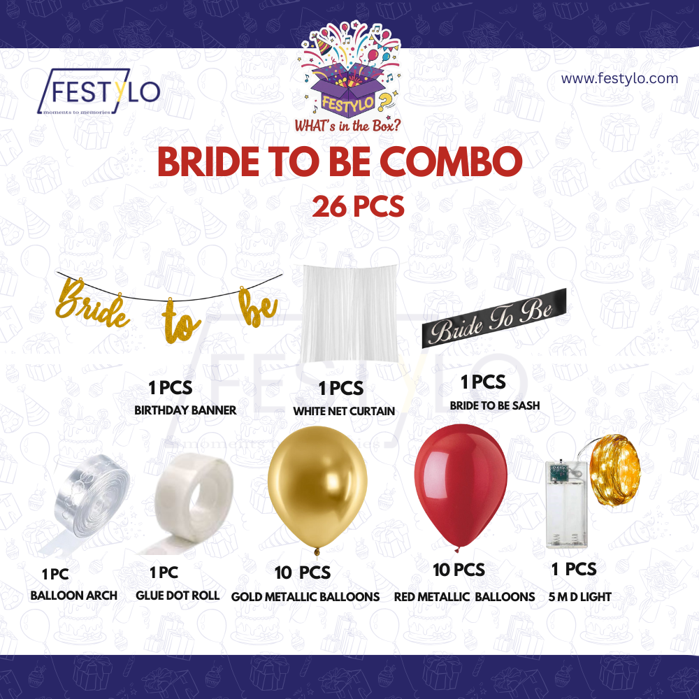 Golden Bride To Be Decor Set (26 pcs)
