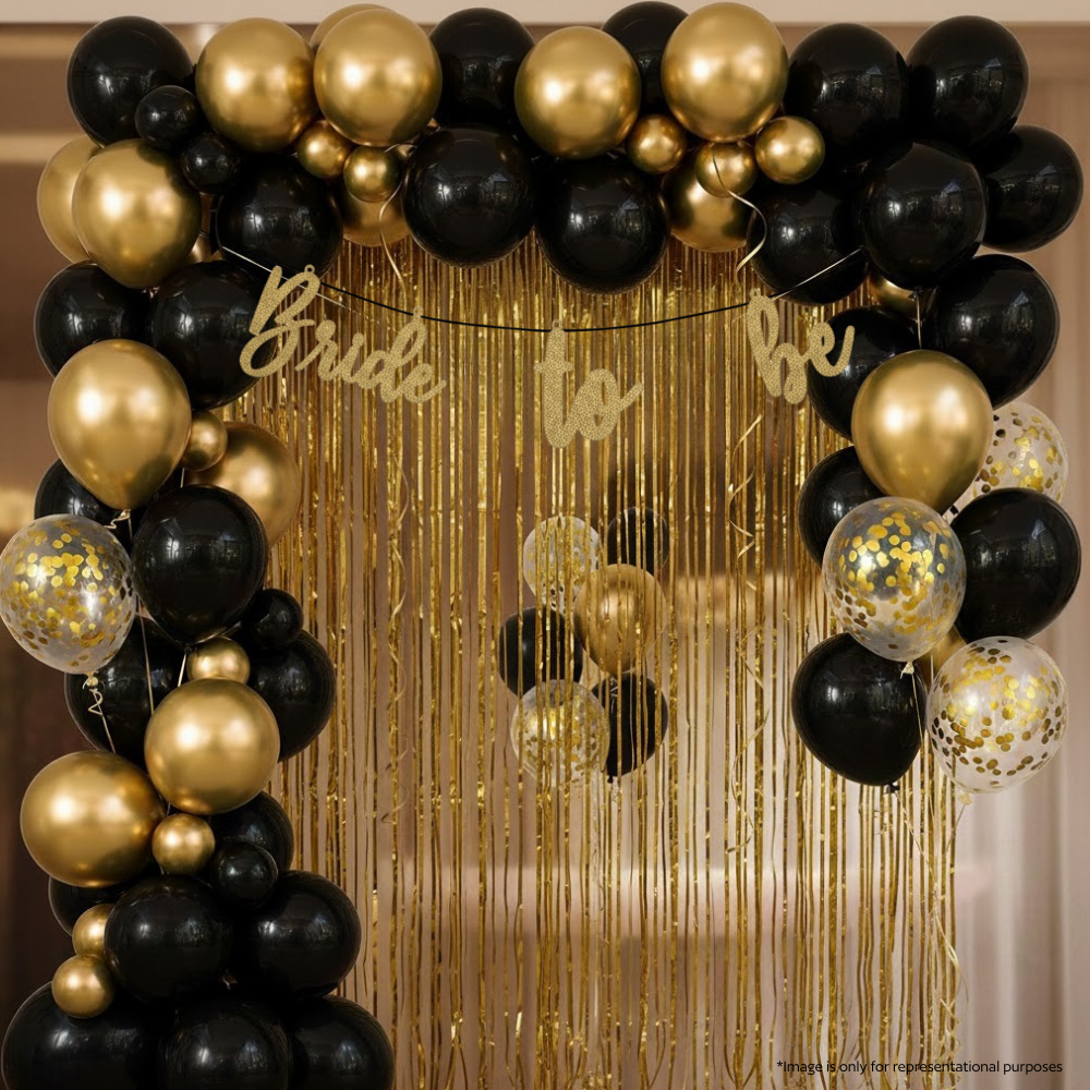 Black Gold Bride Celebration Decor (46 pcs)