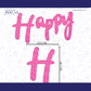 Pink Cursive Birthday Banner Set