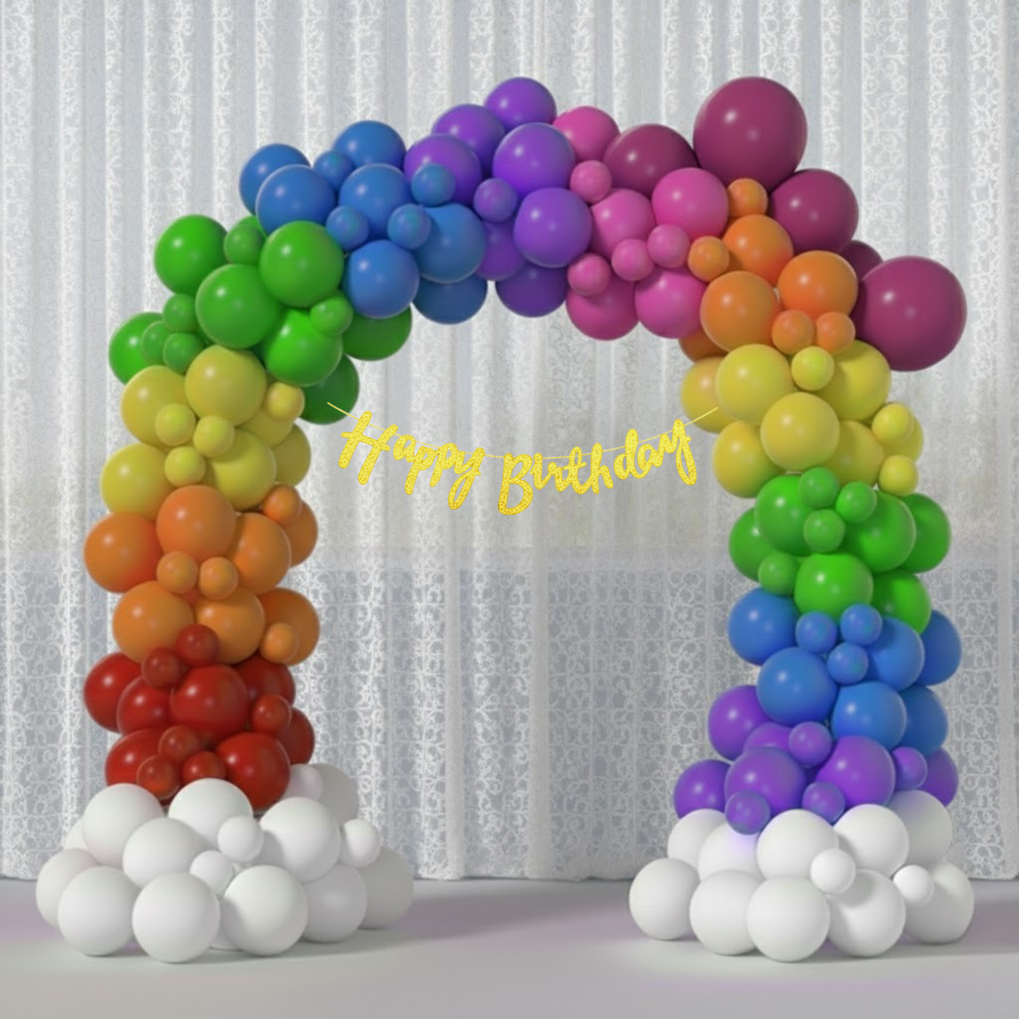 Rainbow Theme  Golden Banner Party Combo