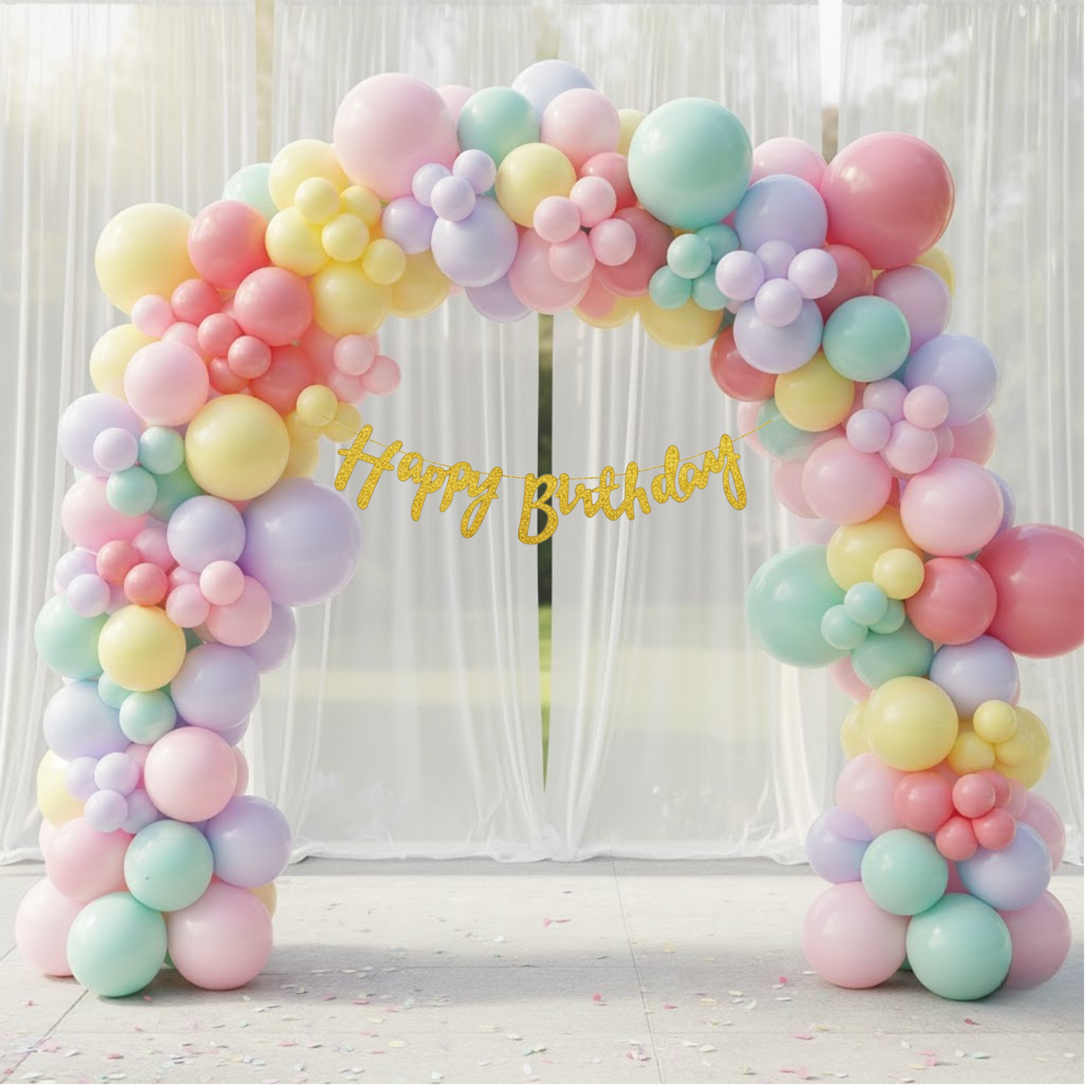 Pastel Birthday Decoration Glitter Combo
